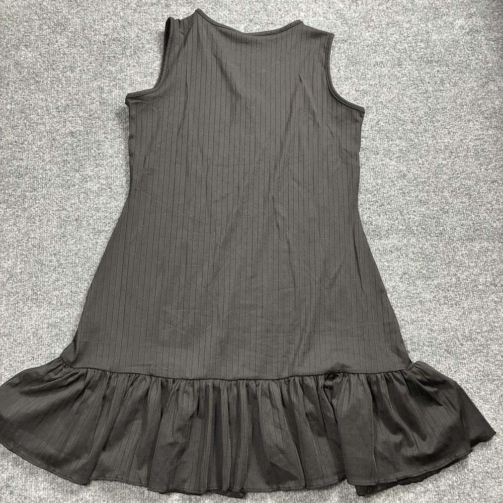 Anyshow Black Ribbed Sleeveless Ruffle Hem Mini Dress Size Small Boho LBD - Picture 10 of 16